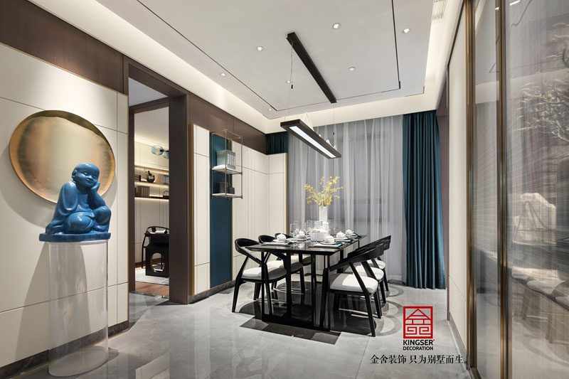 亨伦观唐名邸139平新中式餐厅设计实景作品